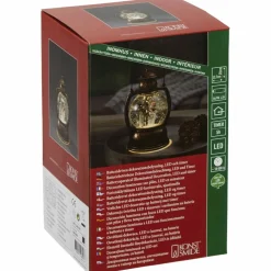 LED-Kugellaterne, kugelförmig, Höhe: 20 cm, batterie, braun
