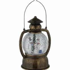 LED-Kugellaterne, kugelförmig, Höhe: 20 cm, batterie, braun