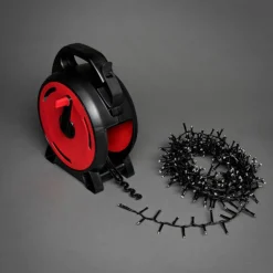 LED-Lichterkette, schwarz/rot, Kabellänge: 65,93 m