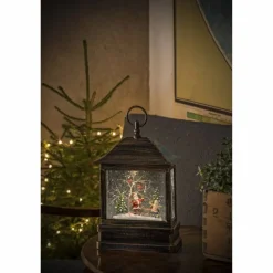 LED-Schneelaterne, Kunststoff, BxHxL: 8,5 x 25 x 17,5 cm, inkl. Leuchtmittel