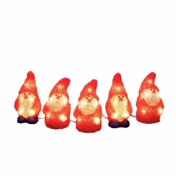 LED-Weihnachtsmann, 5er-Set, Stecker, rot