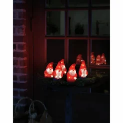 LED-Weihnachtsmann, 5er-Set, Stecker, rot