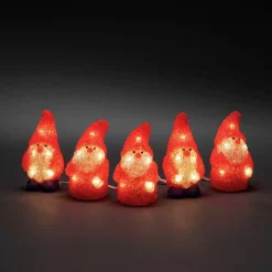 LED-Weihnachtsmann, 5er-Set, Stecker, rot