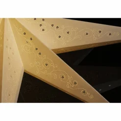 Leuchtstern, gesticktes Muster, Stecker, weiß
