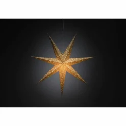 Leuchtstern, perforiert, Stecker, goldfarben