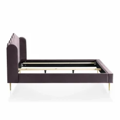 Muschelbett, rose/goldfarben, MDF/Samt (100% Polyester)/Metall