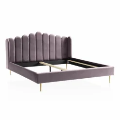 Muschelbett, rose/goldfarben, MDF/Samt (100% Polyester)/Metall
