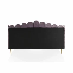 Muschelbett, rose/goldfarben, MDF/Samt (100% Polyester)/Metall