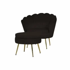 Muschelsessel, Höhe: 78 cm, schwarz/goldfarben