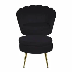 Muschelsessel, Höhe: 78 cm, schwarz/goldfarben