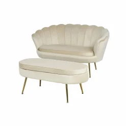 Muschelsofa, Höhe: 78 cm, beige/goldfarben