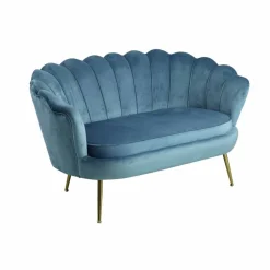Muschelsofa, Höhe: 78 cm, blau/goldfarben