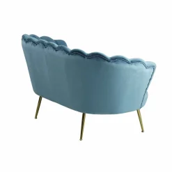 Muschelsofa, Höhe: 78 cm, blau/goldfarben