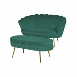 Muschelsofa, Höhe: 78 cm, grün/goldfarben