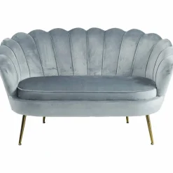 Muschelsofa, Höhe: 78 cm, hellgrau/goldfarben
