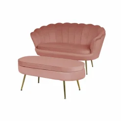Muschelsofa, Höhe: 78 cm, rose/goldfarben