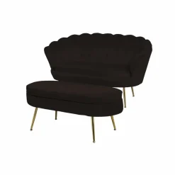 Muschelsofa, Höhe: 78 cm, schwarz/goldfarben