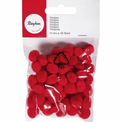 Pompons, Textl, rot