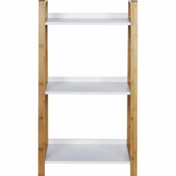 Regal, BxHxL: 43 x 76 x 36 cm, bambus/mitteldichte Faserplatte(MDF), braun/weiß