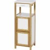 Regal, BxHxL: 34 x 89 x 30 cm, bambus/mitteldichte Faserplatte(MDF), braun/weiß