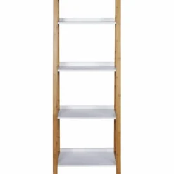 Regal, BxHxL: 43 x 112 x 36 cm, bambus/mitteldichte Faserplatte(MDF), braun/weiß