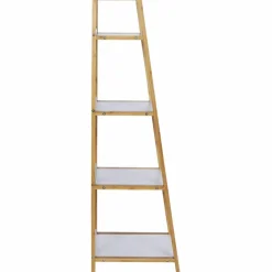 Regal, BxHxL: 43 x 112 x 36 cm, bambus/mitteldichte Faserplatte(MDF), braun/weiß