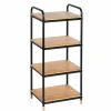 Regal, BxHxL: 42 x 94,5 x 33,5 cm, bambus/pulverbeschichtetes_Metall, braun/schwarz