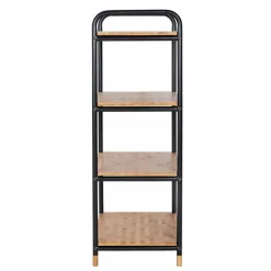 Regal, BxHxL: 42 x 94,5 x 33,5 cm, bambus/pulverbeschichtetes_Metall, braun/schwarz
