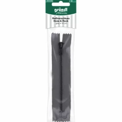 Reißverschluß, grau, Polyester/Messing