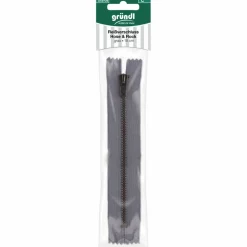 Reißverschluß, grau, Polyester/Messing