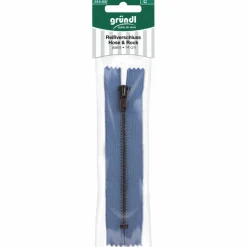 Reißverschluß, jeansfarben, Polyester/Messing