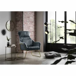 Relaxsessel, BxH: 73 x 102 cm, Samtvelours (100% Polyester)/Metall