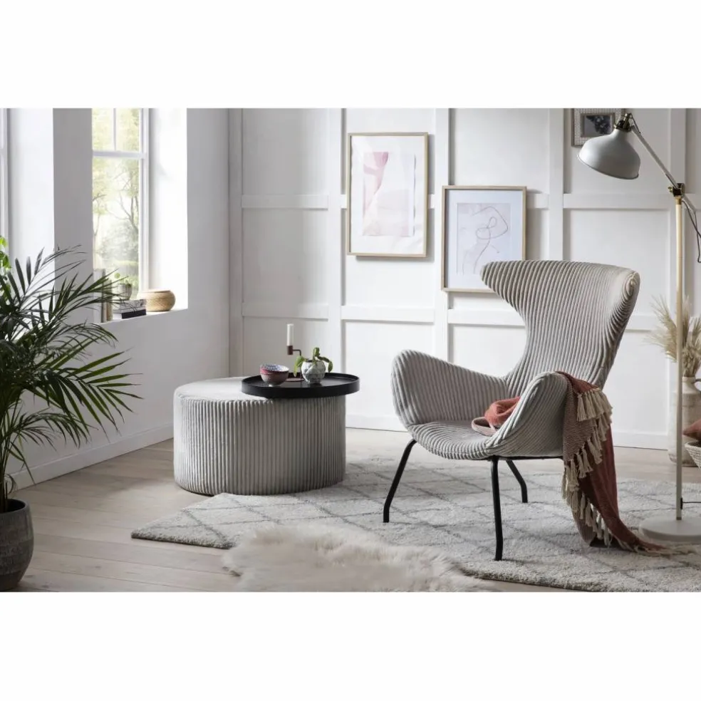 Relaxsessel, Höhe: 96 cm, grau/schwarz