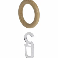 Ring, mit Faltenlegehaken, Natur, 10 Stück, 28 mm