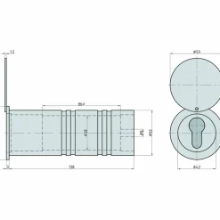 Rohrtresor, (BxHxT): 50 x 50 x 138 cm