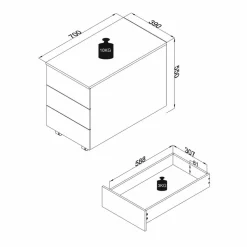 Rollcontainer »Dalosa«, BxHxL: 70 x 55 x 39 cm