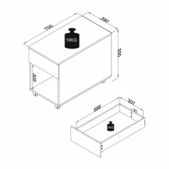 Rollcontainer »Dalosa«, BxHxL: 70 x 55 x 39 cm