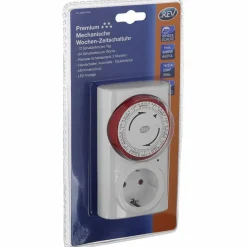 Schaltuhr, Premium, mit erhöhtem Berührungsschutz u. LED-Anzeige, 230 V, Weiß/Rot
