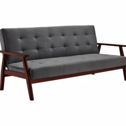 Schlafsofa, Breite: 190 cm, dunkelgrau/kirschbaum