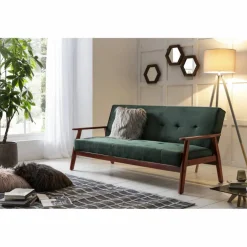 Schlafsofa, Breite: 190 cm, grün/kirschbaum