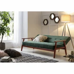 Schlafsofa, Breite: 190 cm, grün/kirschbaum