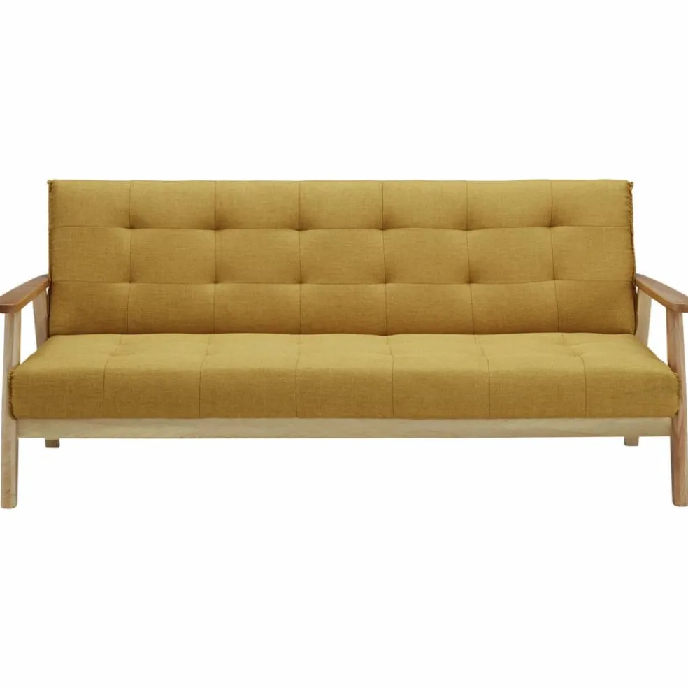 Schlafsofa, Breite: 190 cm, senffarben/natur