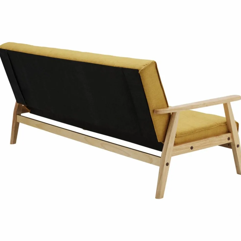 Schlafsofa, Breite: 190 cm, senffarben/natur