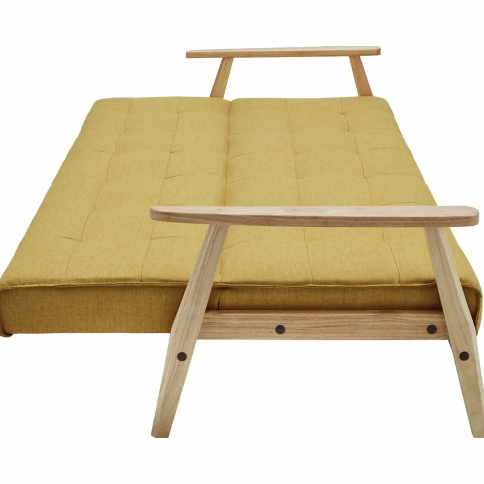 Schlafsofa, Breite: 190 cm, senffarben/natur