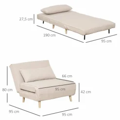 Schlafsofa, BxH: 95 x 80 cm, Textil