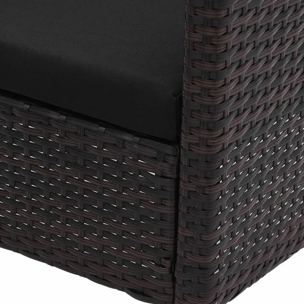 Sitzgruppe »GARTEN«, Polyethylen (PE)/Metall/gehärtetes Glas, braun/schwarz