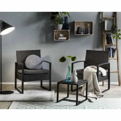 Sitzgruppe »GARTEN«, Polyrattan/Metall/Polywood, anthrazit/grau