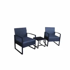 Sitzgruppe »GARTEN«, Polyrattan/Metall/Polywood, anthrazit/grau