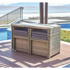 Sitzgruppe »GARTEN«, Polyrattan/rattan, naturfarben/grau