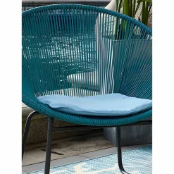 Sitzgruppe, polyethylen_pe|metall|sicherheitsglas, tuerkis|schwarz